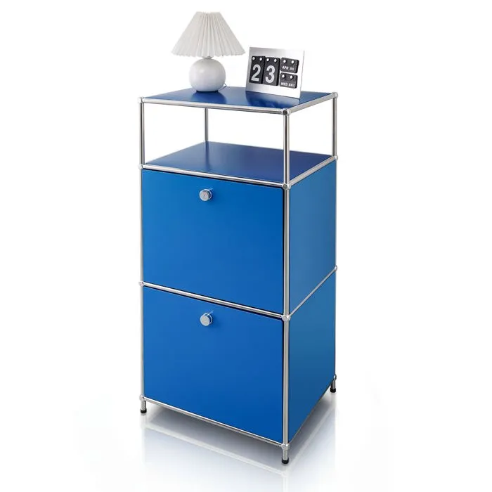 Étagère Métal Chromé Design Épuré, Concept Epuré Mk-120, L50 × P40 × H103 Cm, Bleu