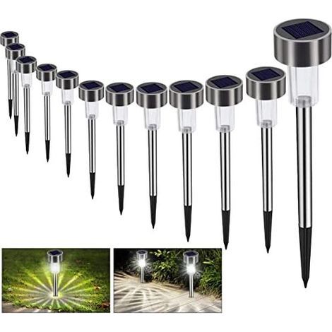 Lampe Solaire Jardin Exterieure Au Sol Bawoo 12pcs Lampes Jardin Etanche Lampe Sans Fil Led Décoration Eclairage Solaire Extérieur Blanche Froide Pour Chemins Pelouse Automatique Rechargeable,de Debun