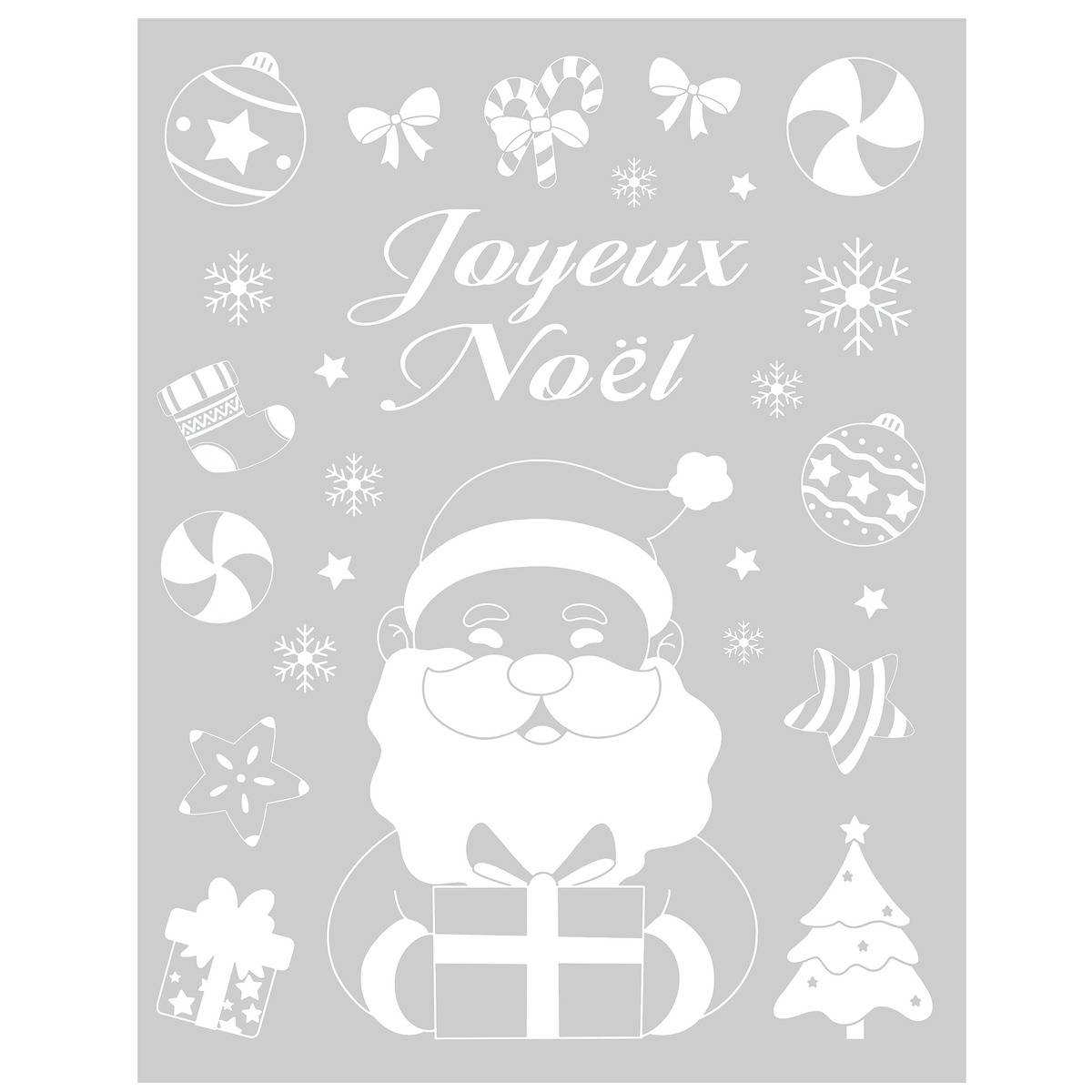 Décoration De Vitre Père Noël Et Bonhomme De Neige 30 X 38 Cm - Feeric Lights & Christmas