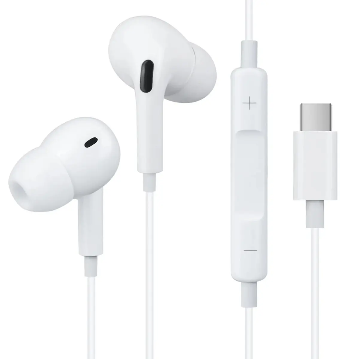 Écouteurs Filaires Intra Auriculaires Kit Piéton Blanc avec Micro et Télécommande