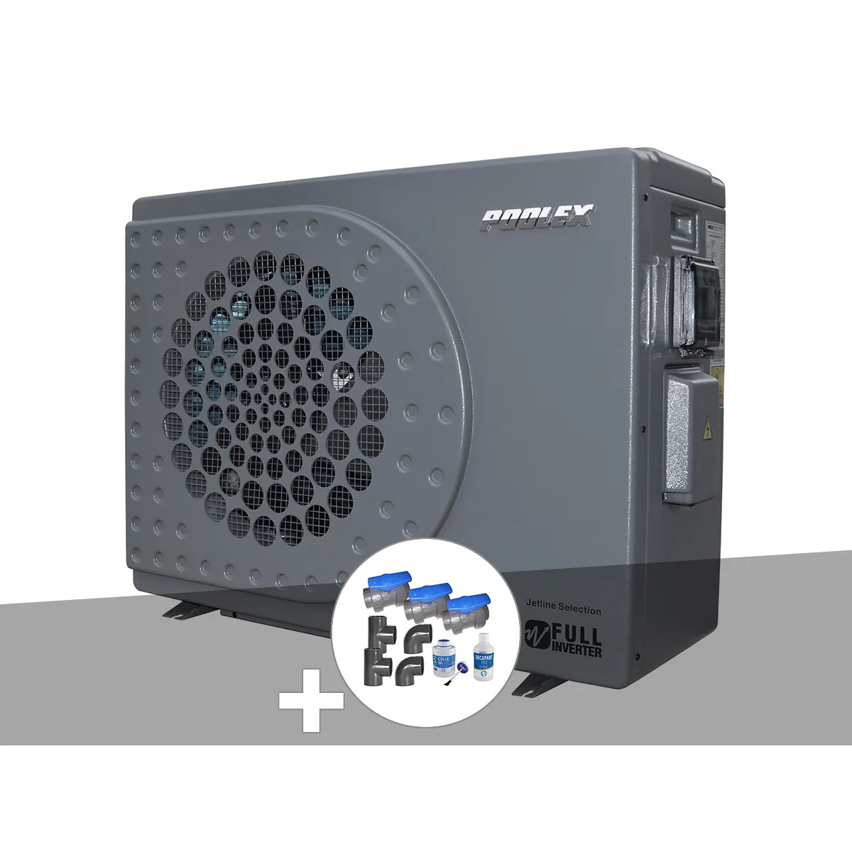 Pompe À Chaleur 9,50 Kw Poolex Jetline Selection Fi 95 + Kit By-pass Ø 50 Mm