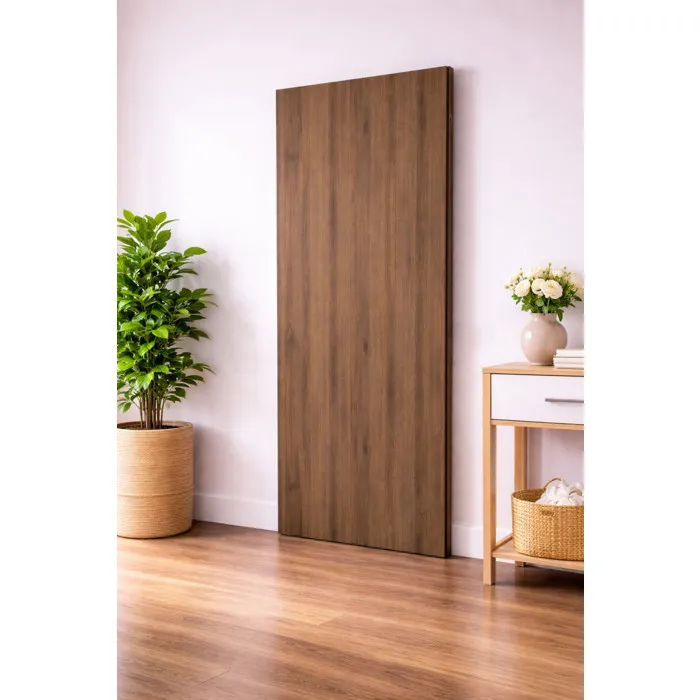Porte Coulissante Décor Noyer Light Walnut H204 X L93 Cm Gd Menuiseries