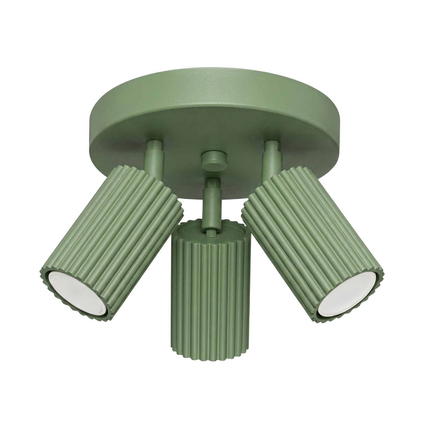 Plafonnier Rond Moderne Vert Sauge 3xgu10 10w Karbon Sollux Lighting