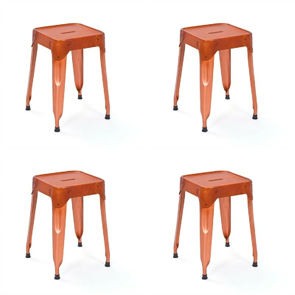 Tabouret En Métal Reema Carré - Cuivre