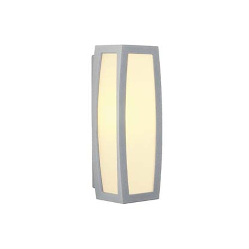 Applique Exterieure Alu Grise 380x140x135mm Diffuseur Opale Culot E27 Pour Lampe 25w Max (non Incl) Ik02 Ip54 Meridian Box
