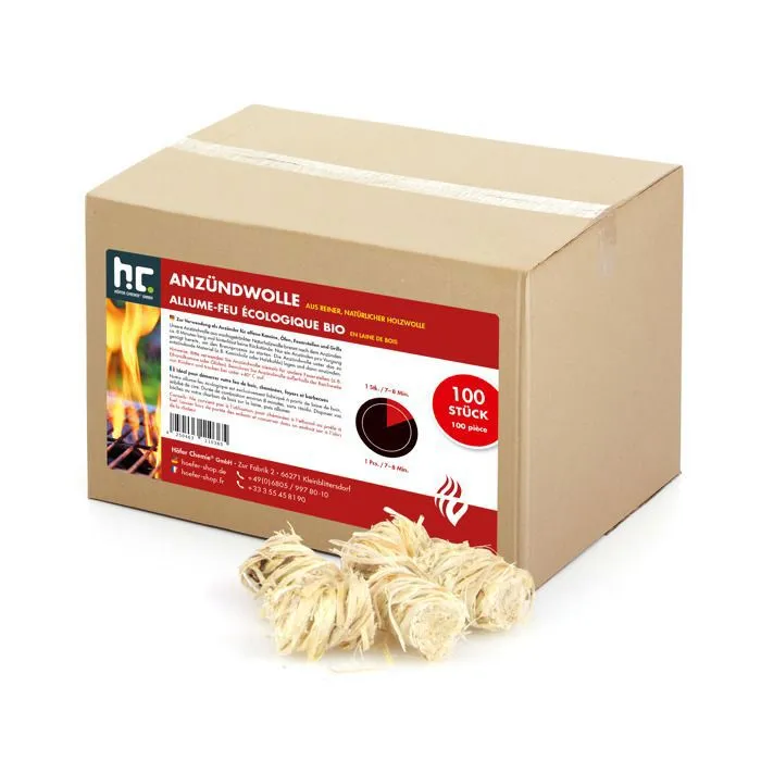 Allume-feu Naturel Pour Cheminée, 100 Pièces X 1, Poêle Et Barbecue Combustion Immédiate, Écologique Et Sûre