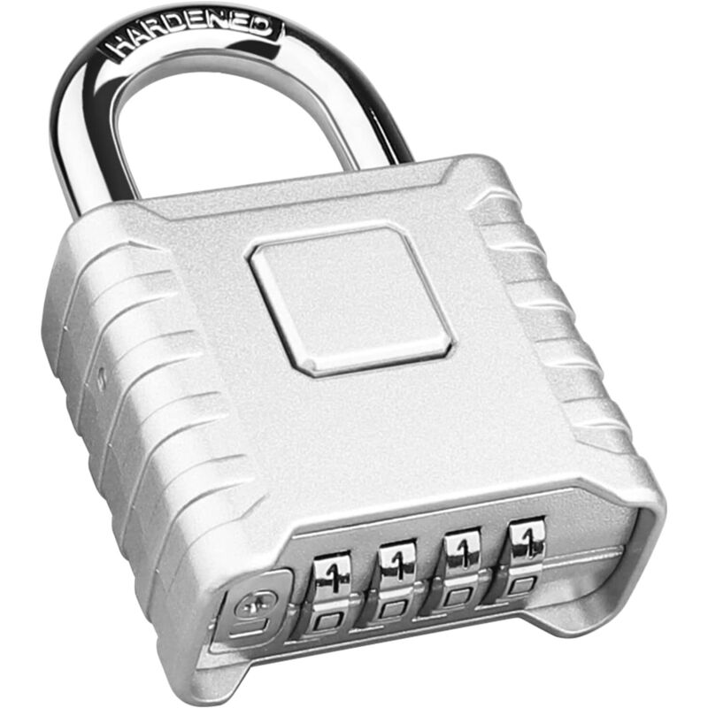 Argent Cadenas Code 4 Chiffres, 52mm Cadenas Extérieur Etanche, Robuste Et Antivol, 8mm Loquet Cadenas À Combinaison, Exterieur Serrure Porte De Garage, Pour Jardins,cours,porte,clôture,casier