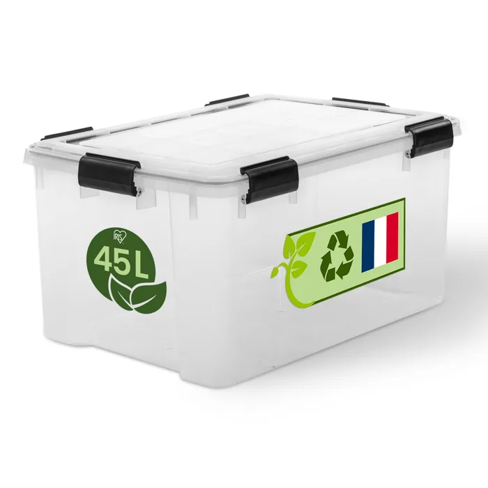 Iris Ohyama, Boite Rangement Hermétique Plastique, 45L, Unité, Transparent, WSB-45