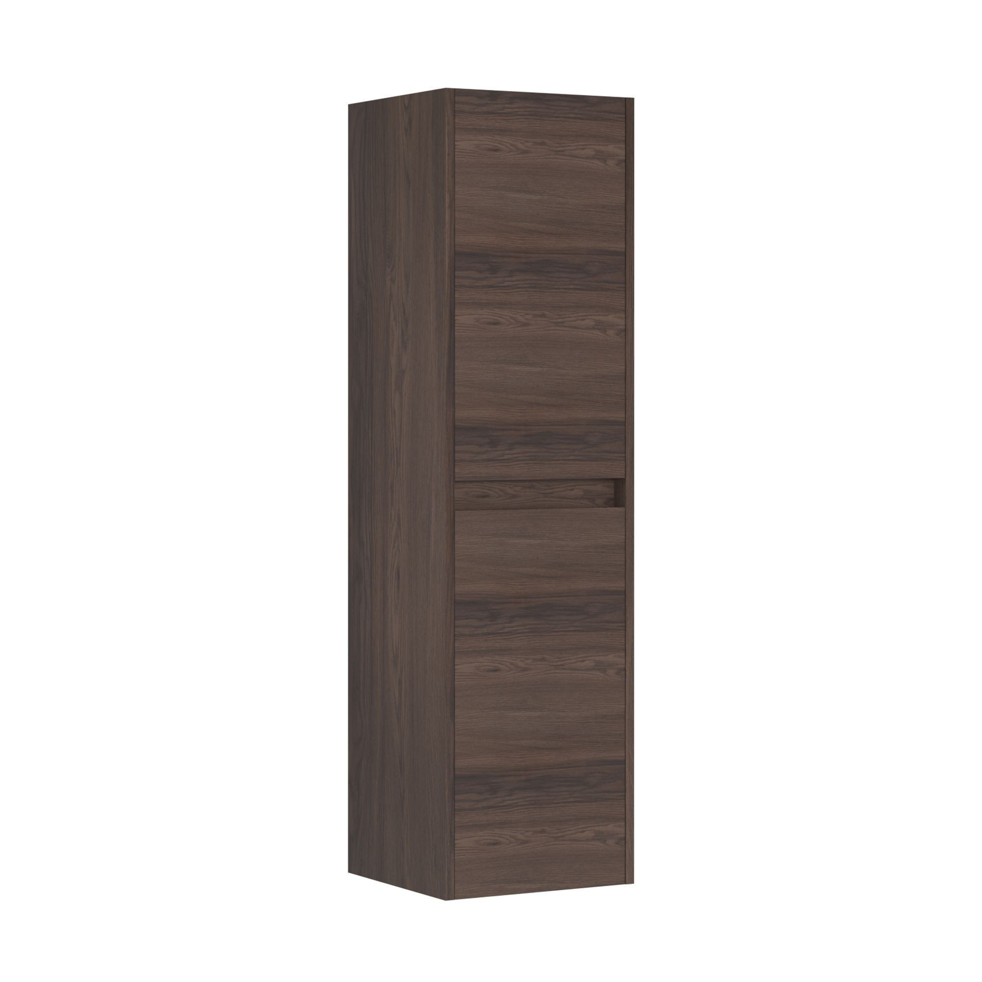 Armoire De Salle De Bain "side 40" - 40 X 27 X 138 Cm - Dark Walnut