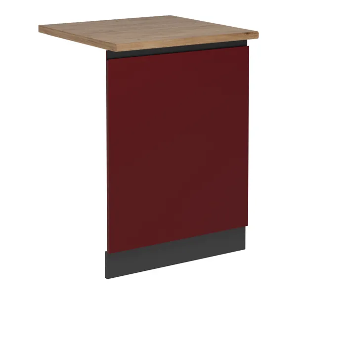 Vicco Façade de lave-vaisselle Rouge 60cm, PT Chêne