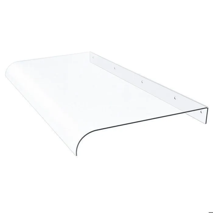 Ame - Lot de 3 auvents extérieurs 153x35,5 cm en polycarbonate transparent