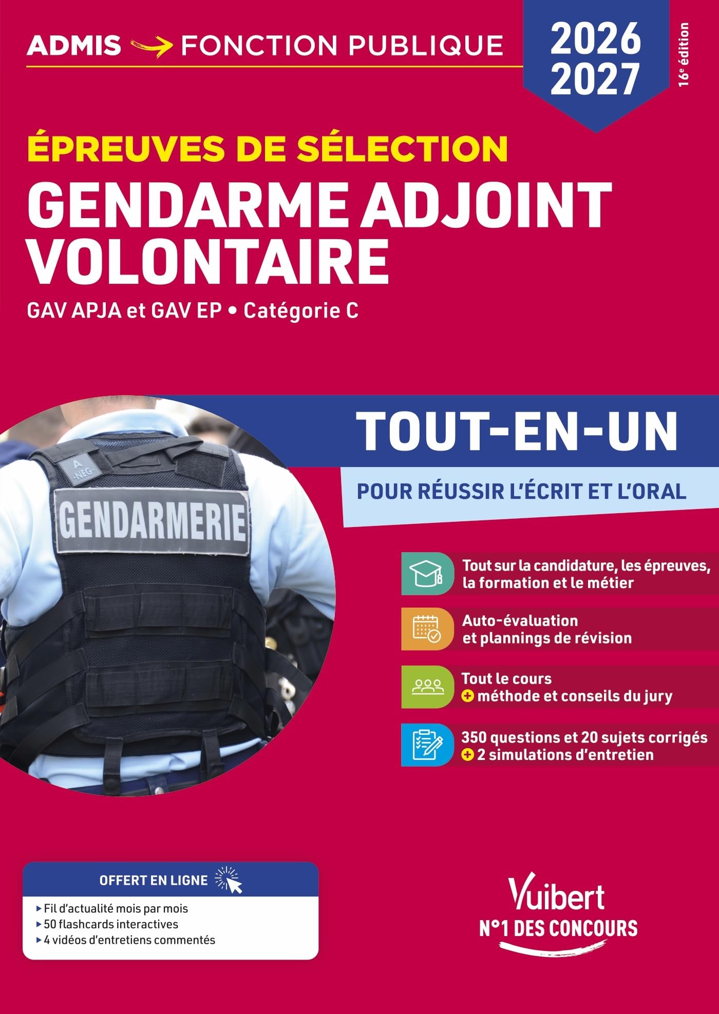 Épreuves de sélection Gendarme adjoint volontaire 2026-2027 - Tout-en-un: GAV APJA et GAV EP - Catégorie C