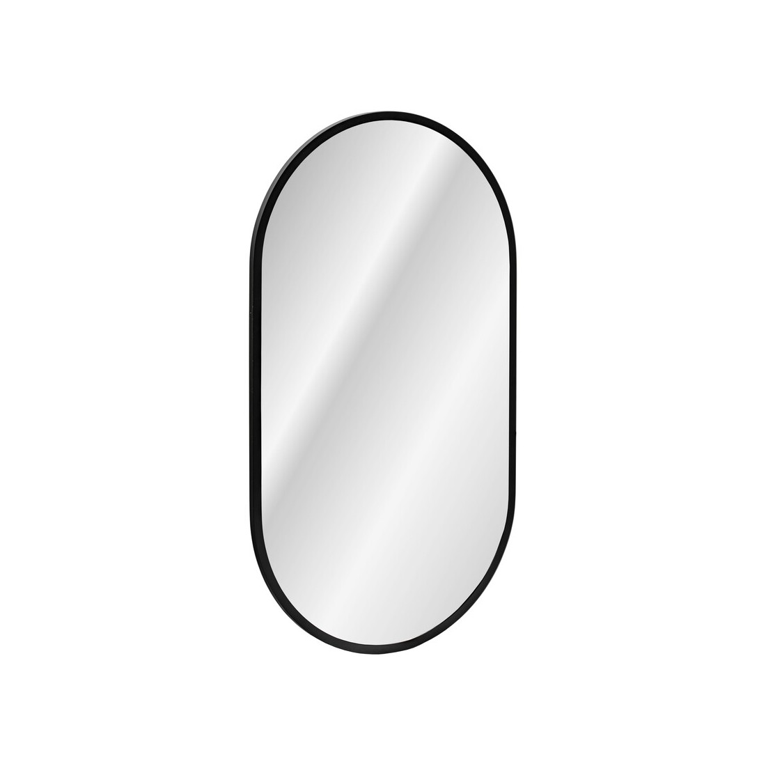 Miroir Salle De Bain Led Noir Ovale 90x50 Cm Ultra Fin