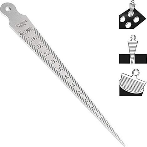 Jauge D'Épaisseur Conique, 1-15 Mm, 1/32-5/8 Pouce, Acier Inoxydable, Jauge De Soudage Conique, Pouce, Jauge D'Épaisseur Métrique, Outil De Mesure De Trous Métrique