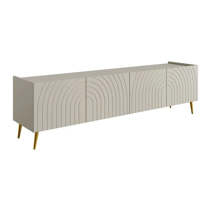 Meuble TV avec 4 portes - Beige - NORSIM