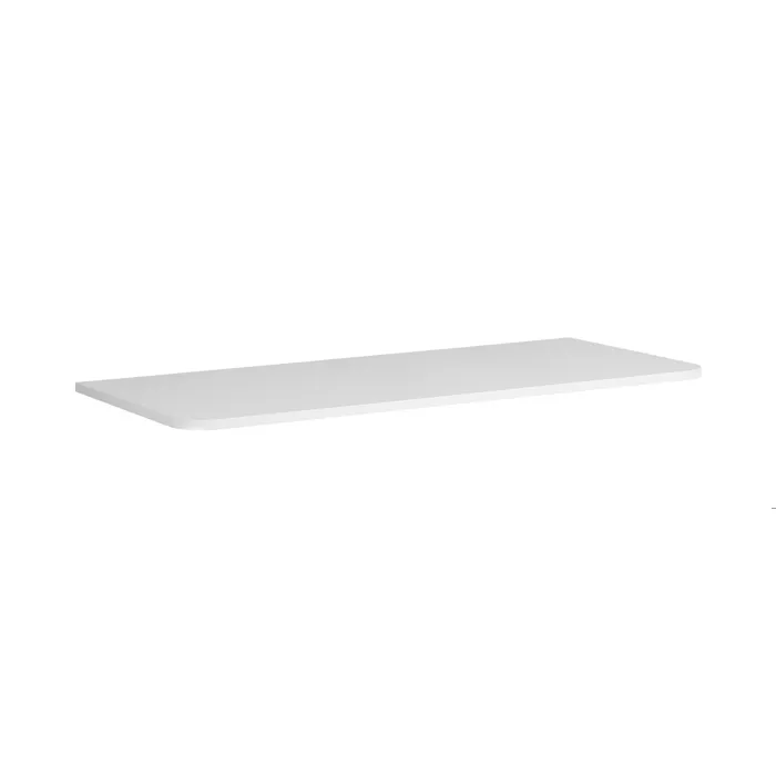 Plan de travail LINEA 100 cm blanc mat pour meuble de salle de bain avec angles arrondis