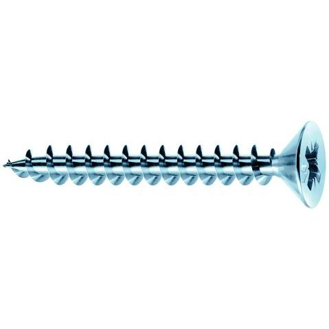 Vis Mustad Panelvit Tête Cylindrique Pozidriv - Filetage Total - Zingué Blanc - Ø6x40mm - Boite De 200 - Pvaczp600400c8c