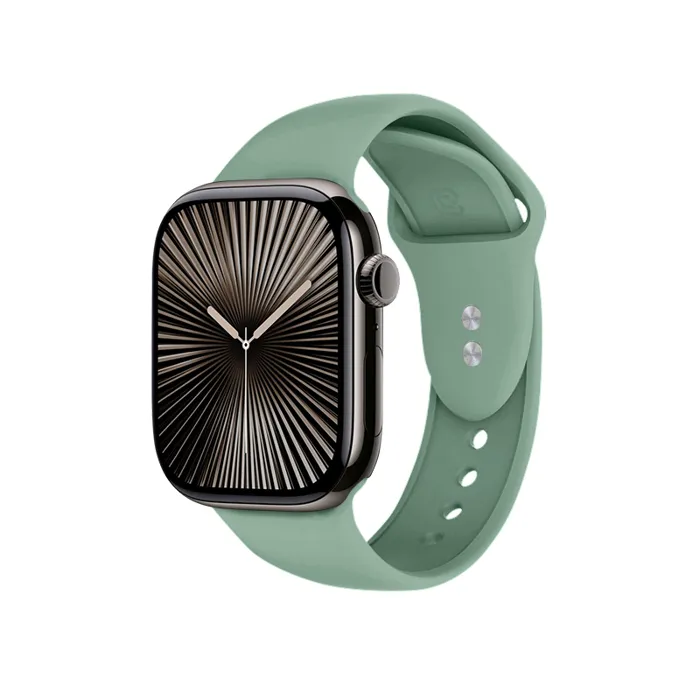 Bracelet Pour Apple Watch 38 / 40 / 41 / 42mm En Silicone Liquide Vert Crong
