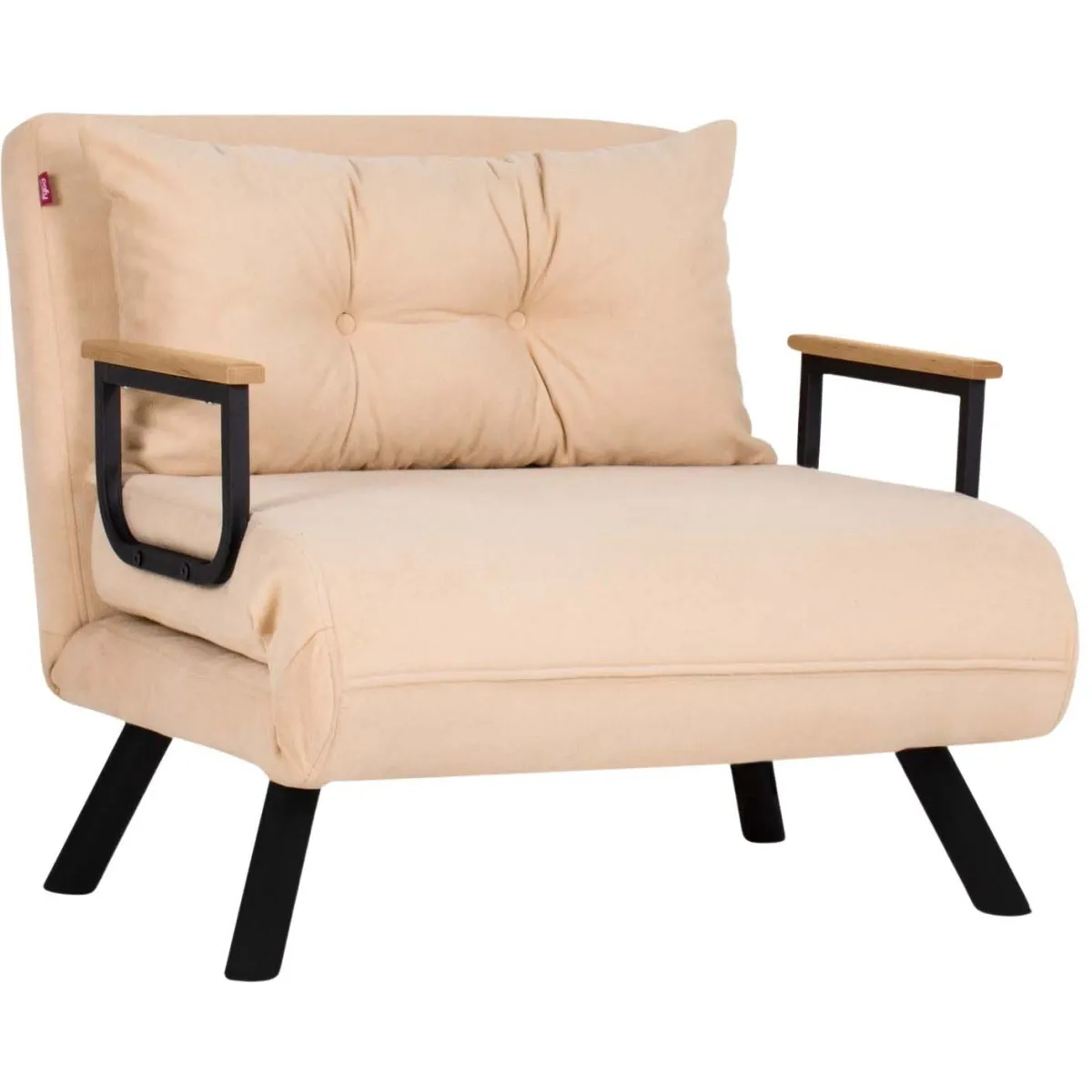 Fauteuil convertible 67x78x78 cm en tissu crème - kom