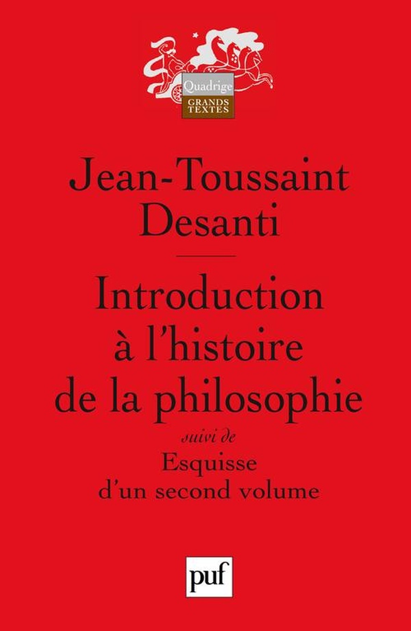 Introduction à l'histoire de la philosophie - esquisse d'un second volume