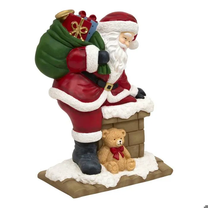 Père Noël À La Cheminée H. 75 Cm Pour L'Extérieur - Feeric Lights & Christmas