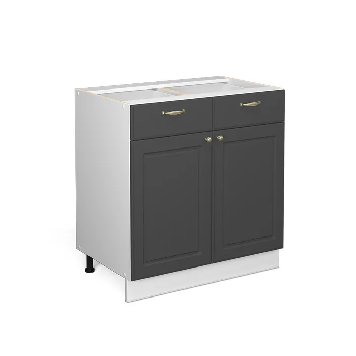 Vicco Meuble cuisine Anthracite-or 80cm sans PT