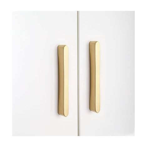 Lot De 2 Centres De Trou 3.77 Inch(96mm) Poignée De Tiroir De Cuisine Poignée De Porte Poignée En Alliage De Zinc Moderne Matériel En Laiton Brossé Doré Pour Armoire Salle De Bain