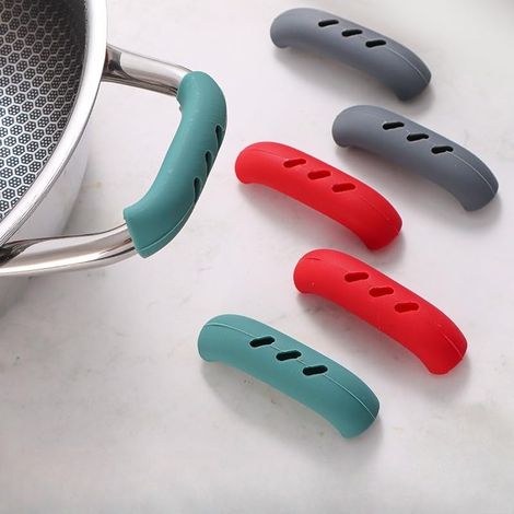 3 Ensembles Housses De Poignée En Silicone Résistantes À La Chaleur Et À L'Usure Pour Casserole En Argile, Cuit-vapeur, Soupe, Bouilloire, Cuisinière, Cuisine