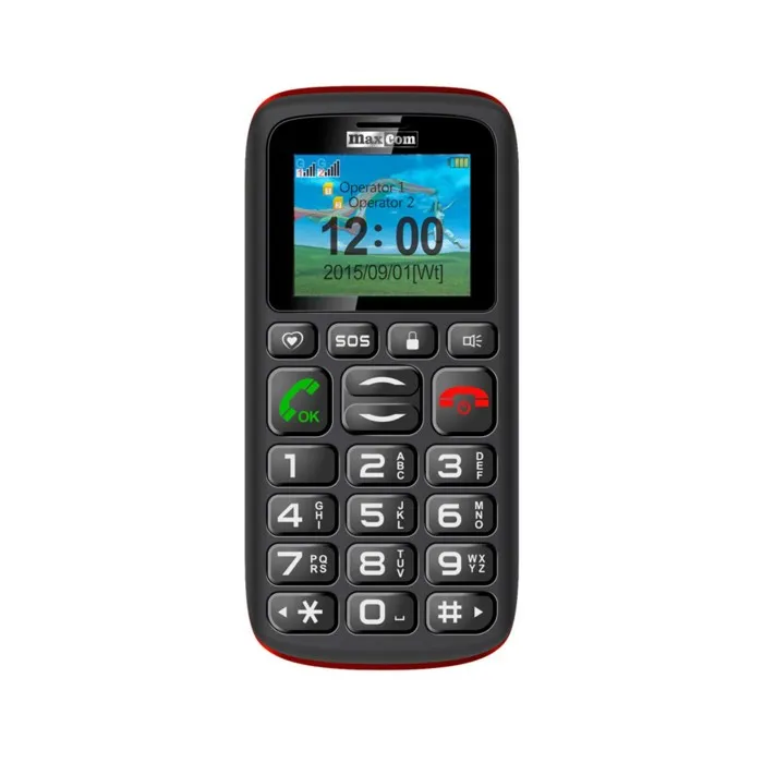 Maxcom Comfort Mm428 4,57 Cm (1.8") 78 G Noir, Rouge Téléphone Pour Seniors