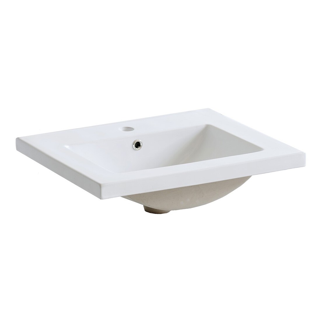 Vasque À Encastrer Sano 60 Cm Céramique Blanc Brillant Design Rectangulaire