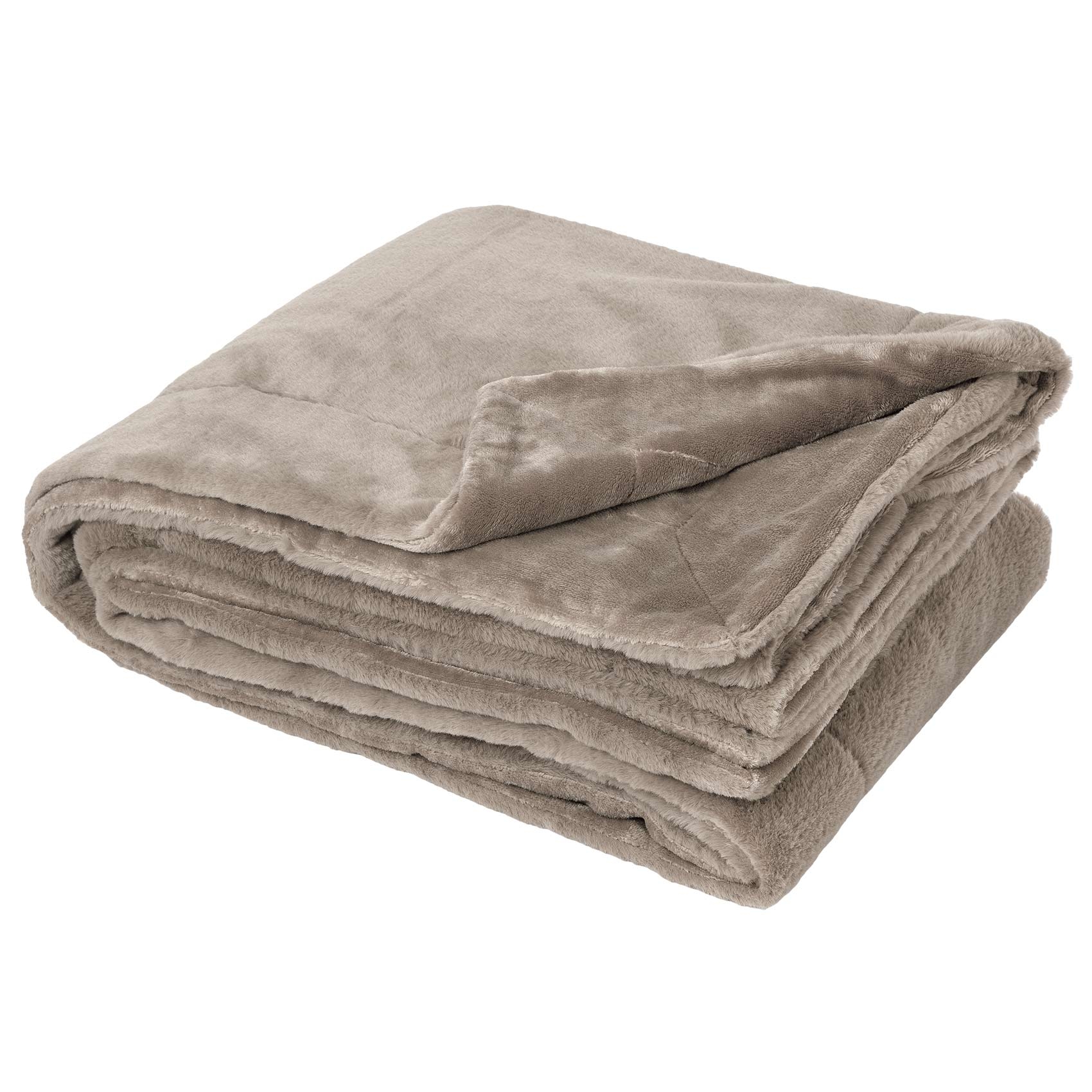 Plaid Polaire Double Face Beige Foncé 150x200 Cm