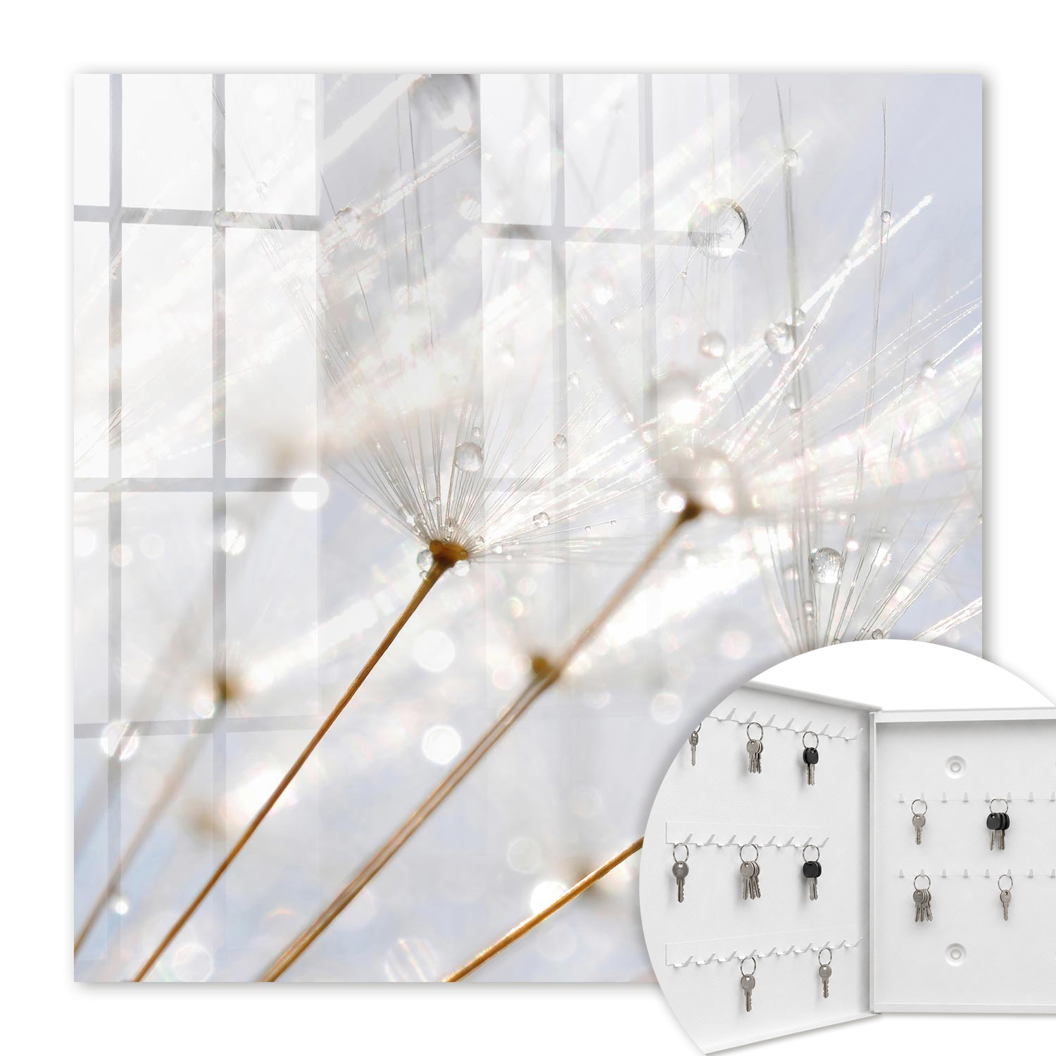 Armoire À Clés - (30 Cm X 30 Cm) - Boîte À Clés Murale - Coffret De Rangement Pour Clés - Couleur Blanche - Ouverture Vers La Gauche - Pour Maison Et Bureau - La Légèreté De La Nature