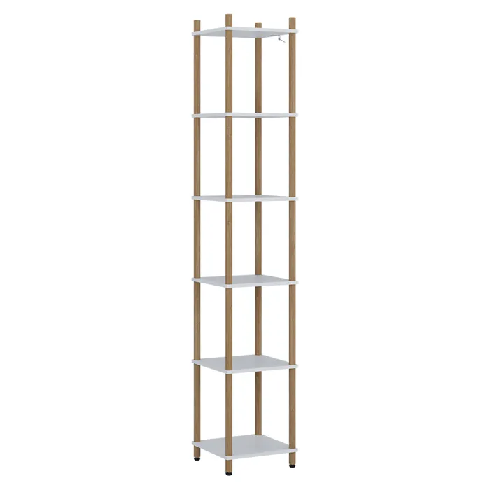 Vicco Étagère dangle blanc/pin 30x163.5cm 6 surfaces de rangement