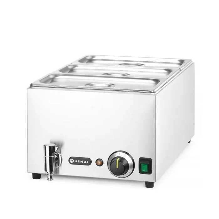 Chauffe-plats Bain-marie Avec Robinet 3x Gn 1/3 100 Mm Avec Couvercles 1000 W