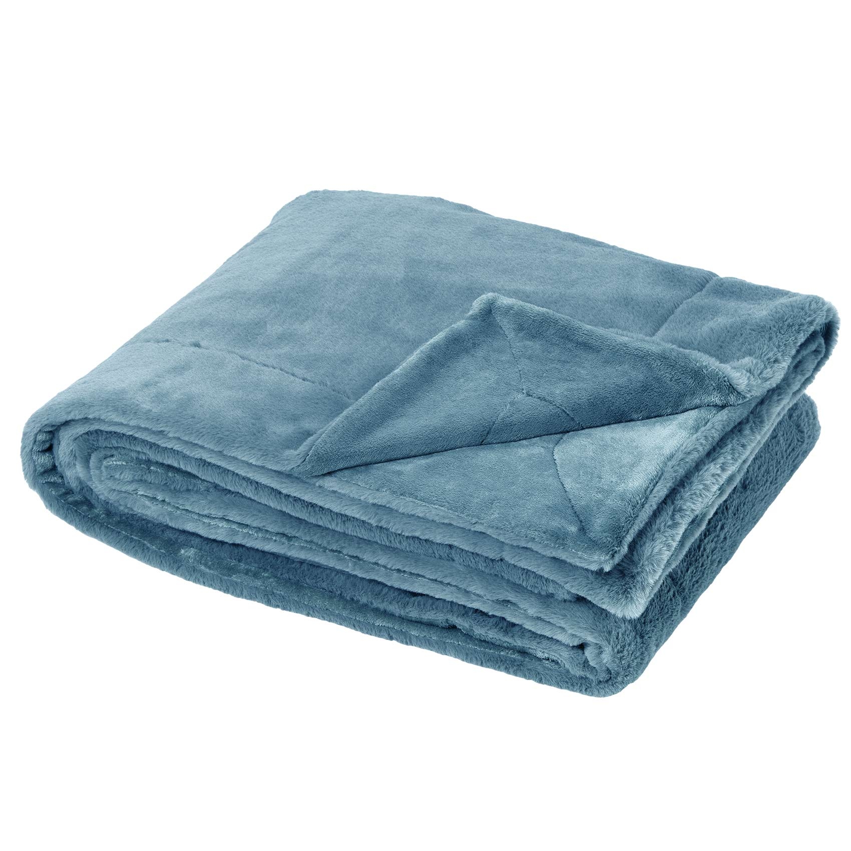 Plaid Polaire Double Face Bleu 150x200 Cm