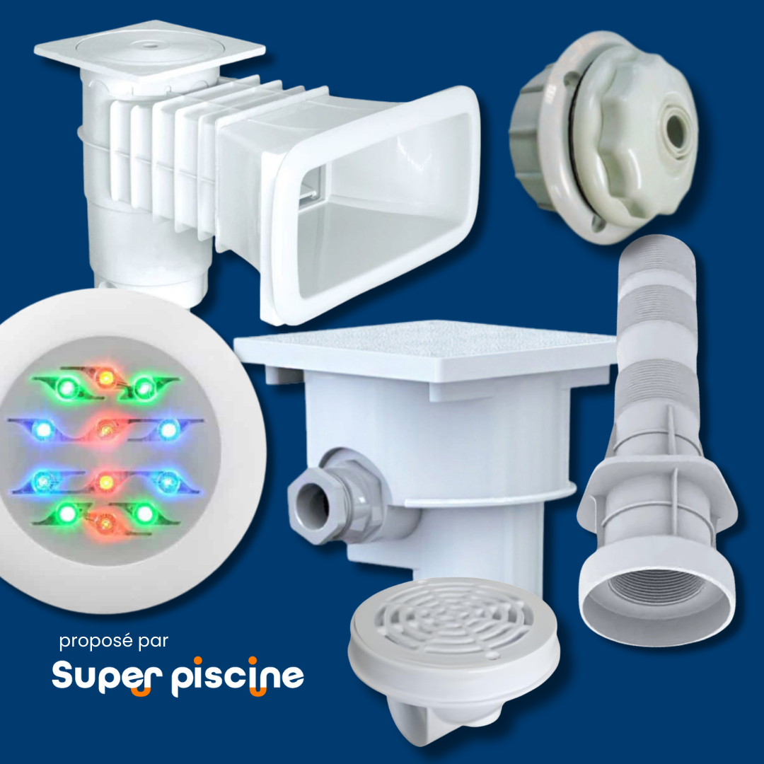 Weltico - Kit Complet De Pièces À Sceller Pour Mini Piscine - Éclairage Led Couleur - Filtration Optimale Avec Skimmer Et Bonde De Fond - Installation Sécurisée