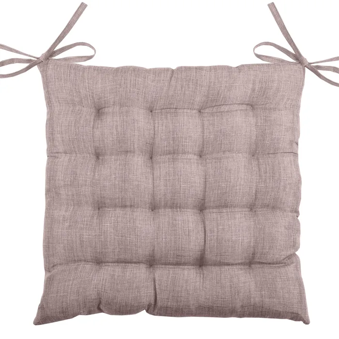 Galette de chaise unie en 16 points (40x40 cm - Rose poudré)