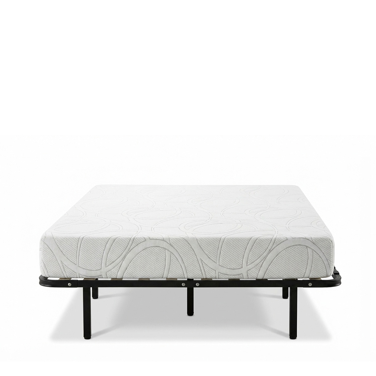 Ensemble Matelas Mémoire De Forme Eupraxie Avec Cadre À Lattes - Blanc - 140x200
