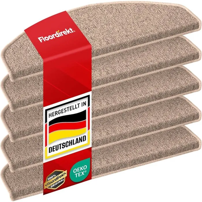 x15 Tapis de marche demi-circulaires London Pro - Beige - 25 x 65 cm