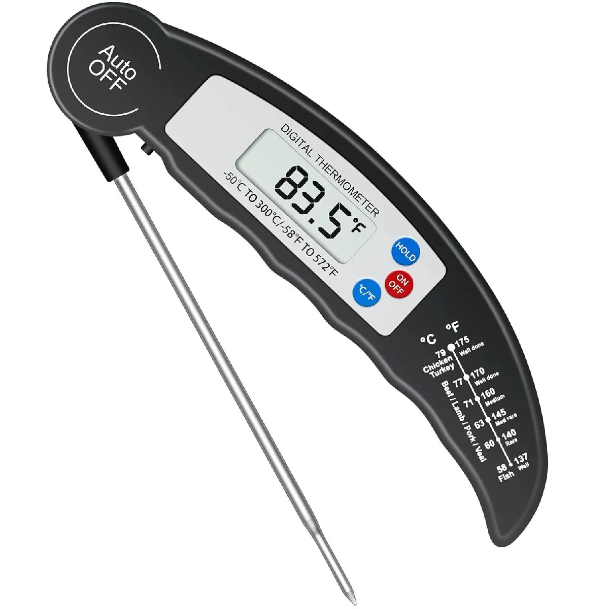 Thermomètre De Cuisine Avec Écran Lcd Pour La Cuisson Dans Les Cuisines, Barbecue, Liquide, Steak, Huile, Lait