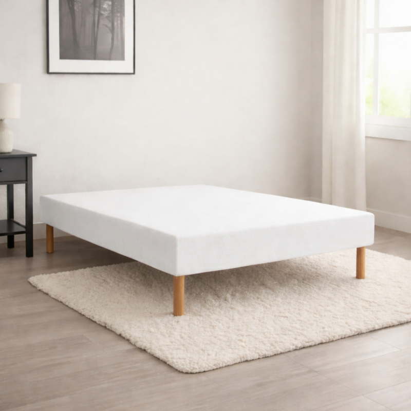 Sommier Essenzia Tradition Graphic 19cm Blanc 90x190 Lattes