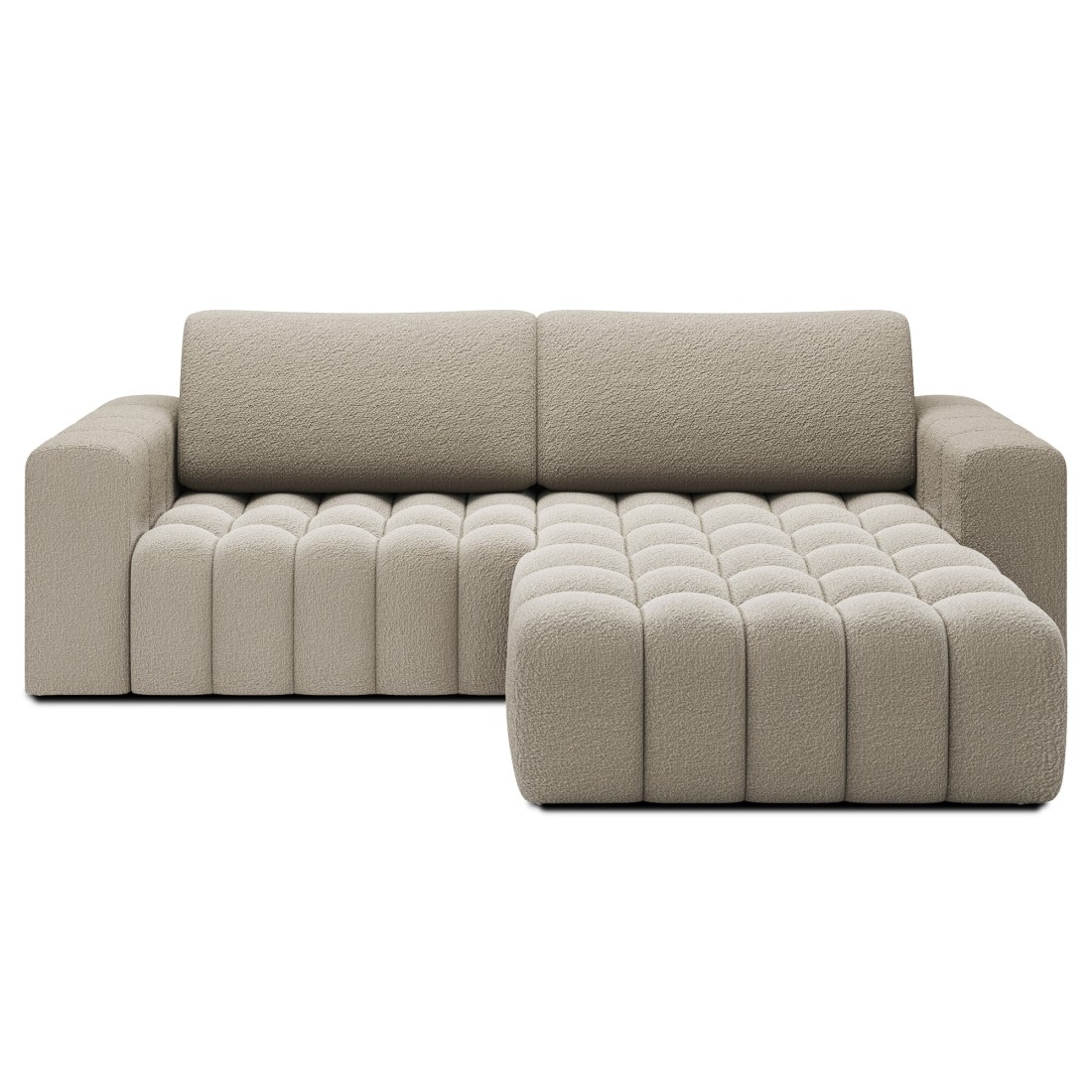 Canapé D'Angle Convertible Dory Beige Foncé 250 Cm Avec Coffre De Rangement Angle Droit