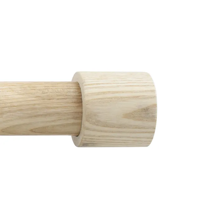 Lot de 2 Embouts Capuchon en Bois Naturel Diam.28mm pour barre à rideaux - Boulet