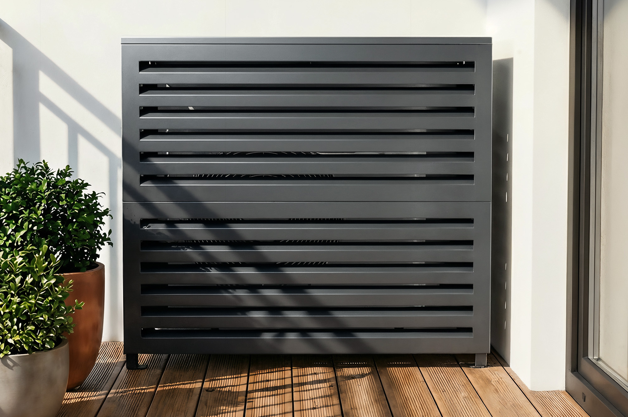 Cache Clim & Pompe À Chaleur Aneto Aluminium Gris - Taille L