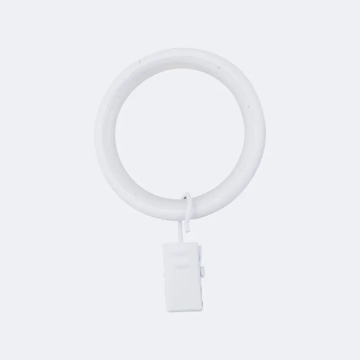 Lot de 10 anneaux à pinces pour rideaux de 40x50mm en Blanc Mat - BOULET
