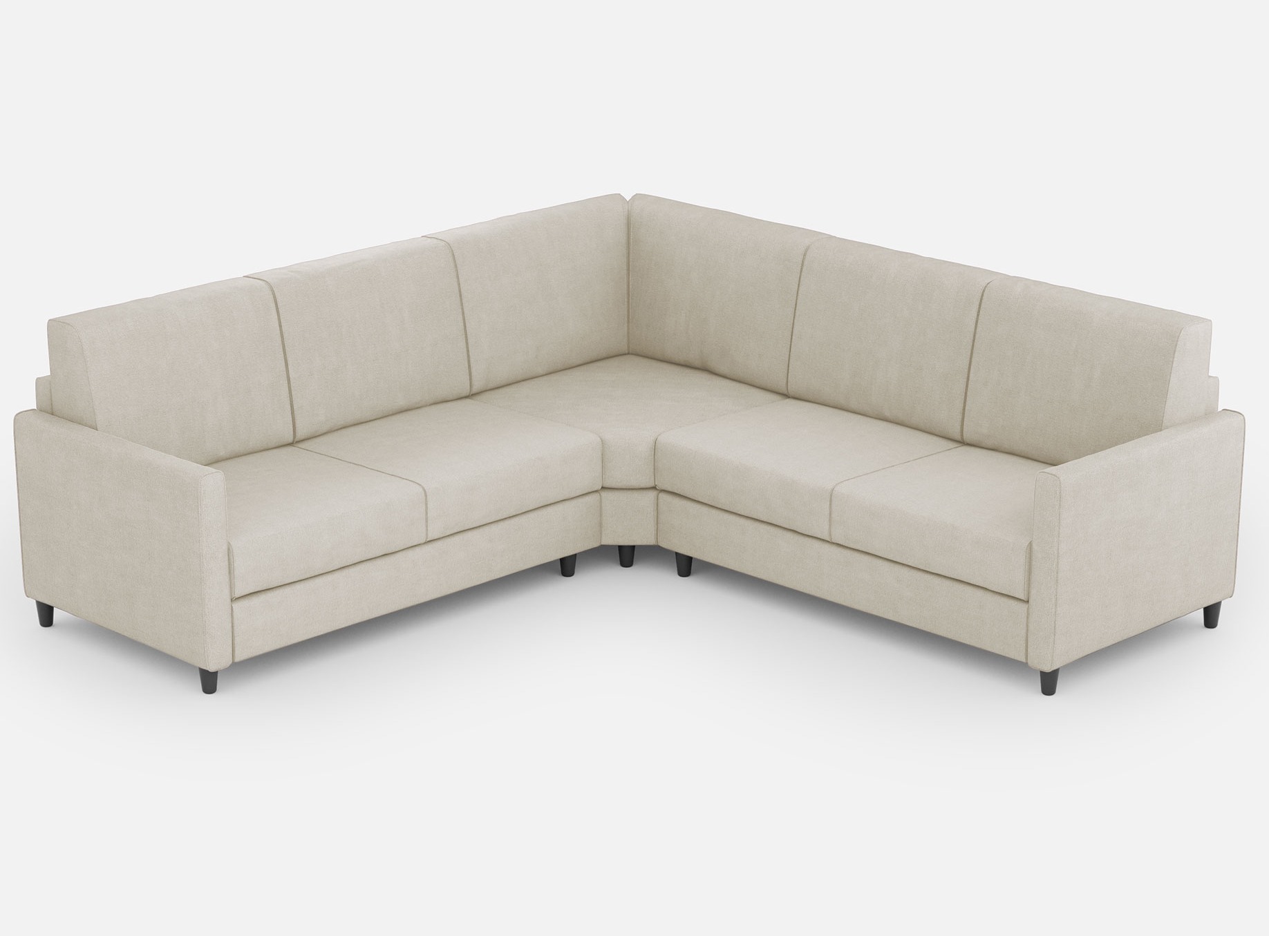 Canapé D'Angle Moderne Italien Tissu Blanc Cassé Korane - 5 Tailles 241x241 Cm-taille 241x241 Cm
