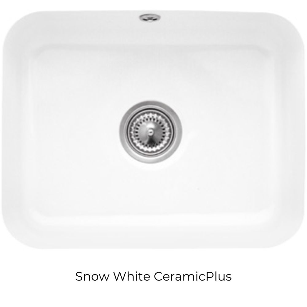 Evier 1 bac VILLEROY ET BOCH Cisterna 60C Snow White CeramicPlus avec vidage manuel