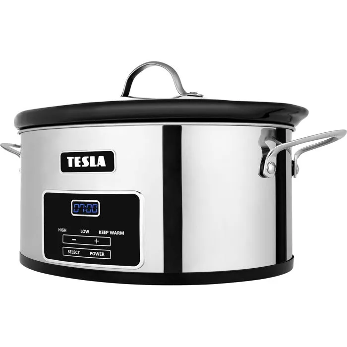 Tesla Electronics Slowcook S800 Deluxe 5,6 L 250 W Noir, Acier Inoxydable
