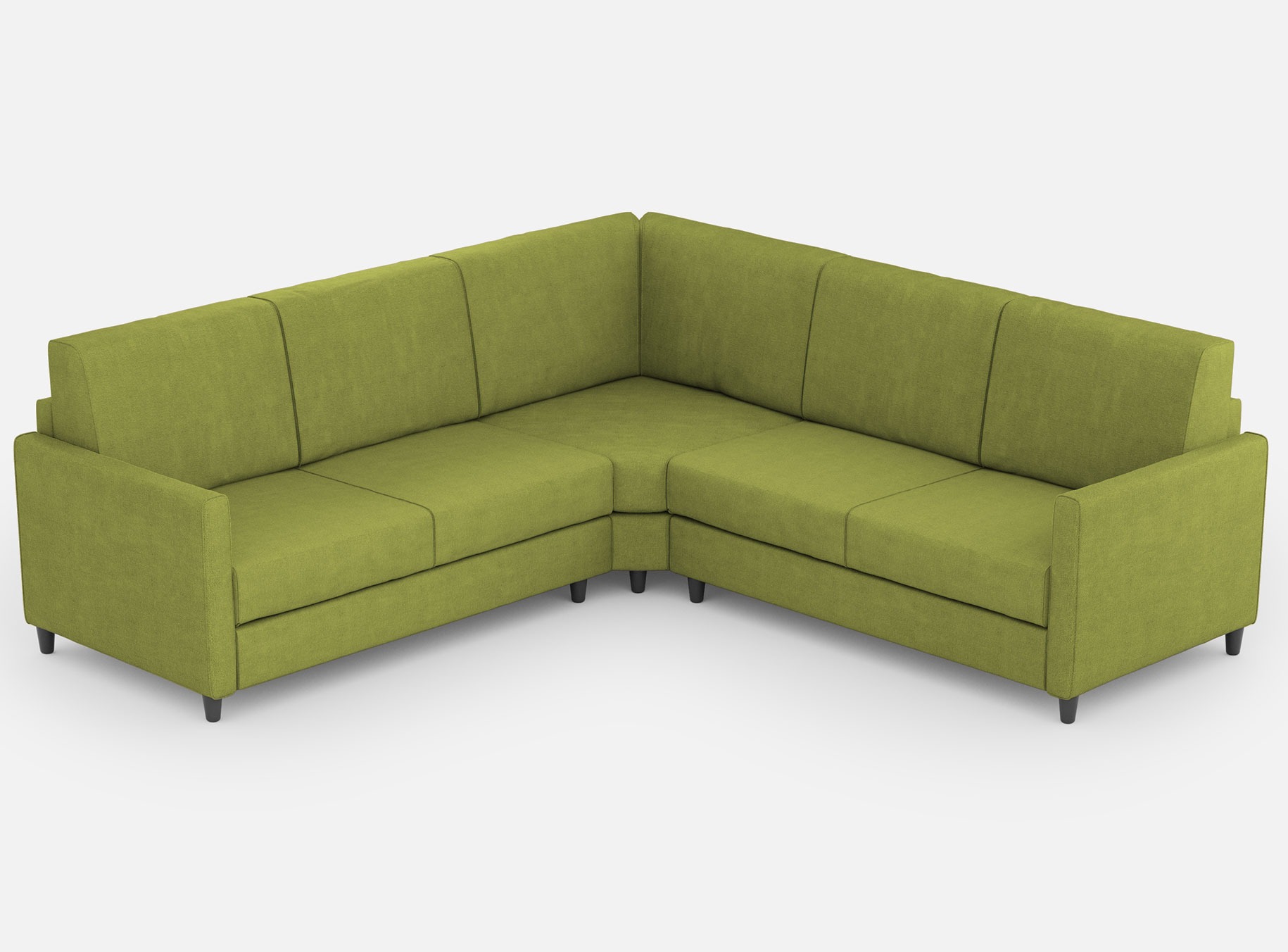 Canapé D'Angle Moderne Italien Tissu Vert Pistache Korane - 5 Tailles 221x221 Cm-taille 221x221 Cm