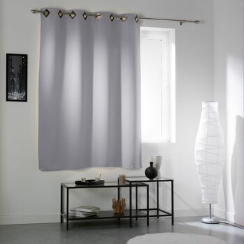 Rideau A Oeillets Carres Cocoon Gris Clair 140 X 180 Cm